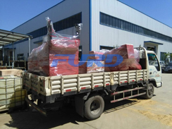 福瑞得機械手扶雙輪壓路機，座駕壓路機正式裝車發(fā)往客戶所在地